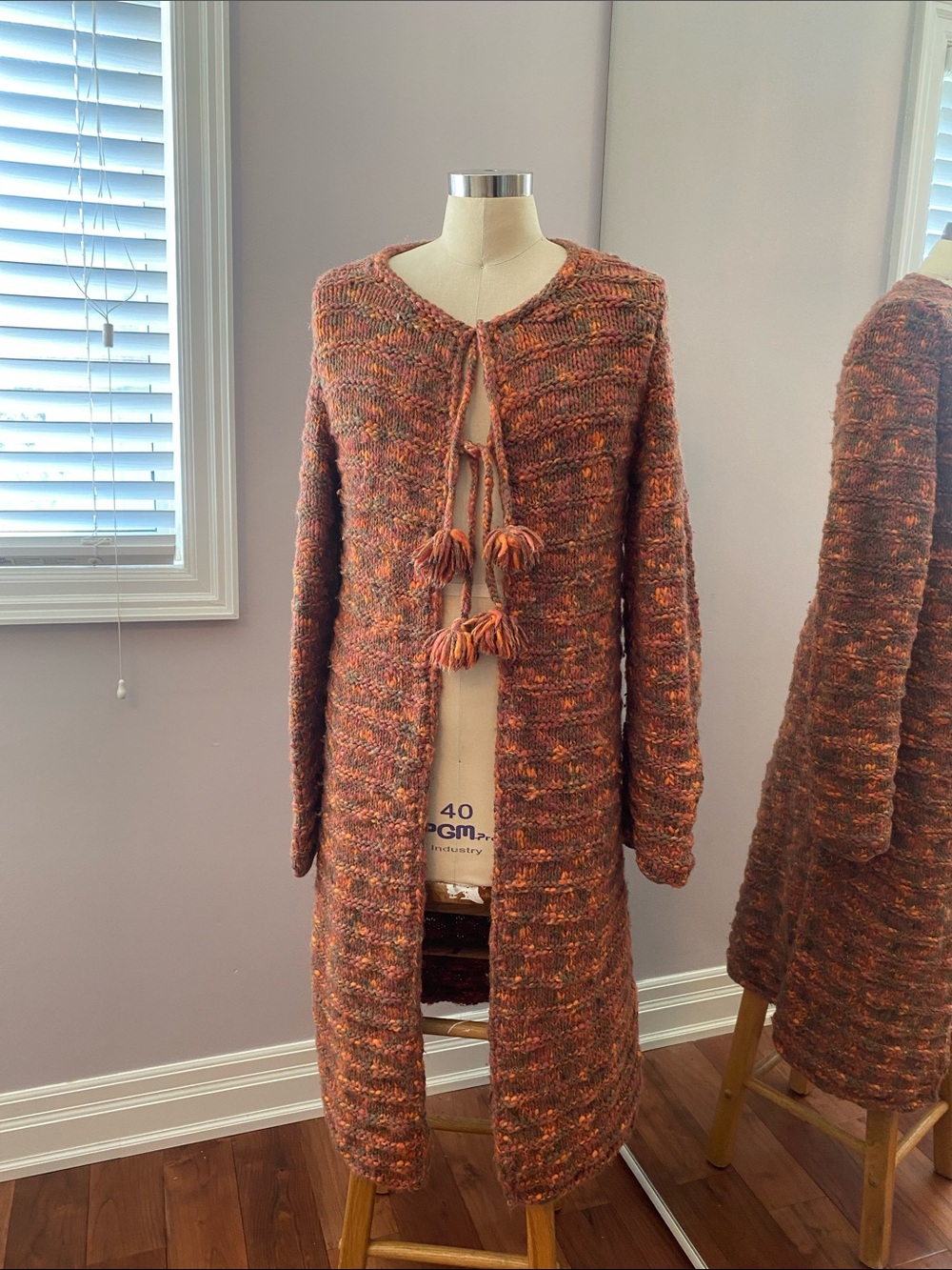 Wool handmade long cardigan ladies size S